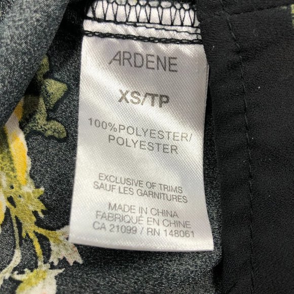 Ardene Black Floral Blouse 3/4 Sleeve Size XS - Picture 6 of 6